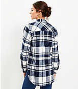 Petite Plaid Flannel Tunic Shirt carousel Product Image 3