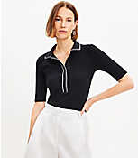 Ribbed Polo Top carousel Product Image 1