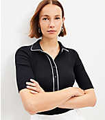 Ribbed Polo Top carousel Product Image 2