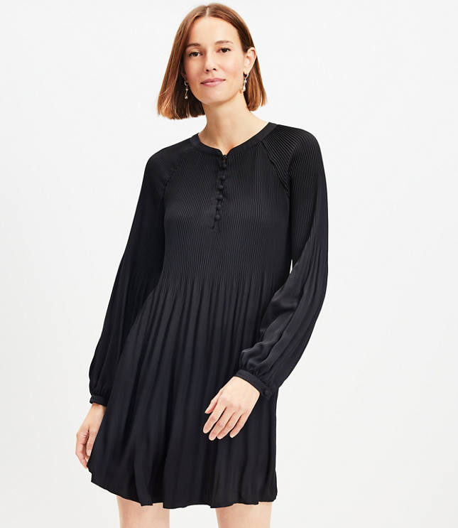 Petite Dot Jacquard Mock Neck Shift Dress