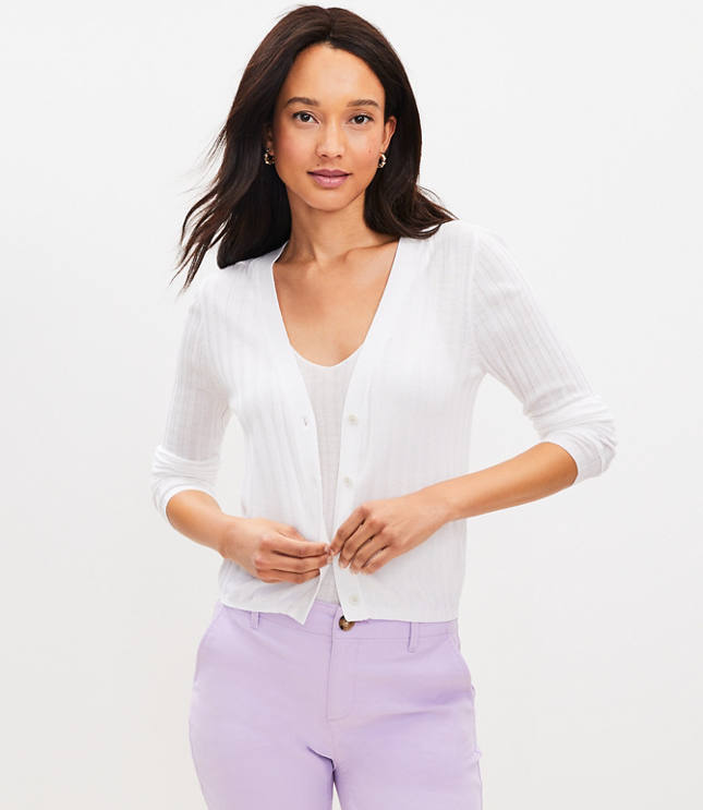 Style & Co. Petite Ribbed V-Neck Cardigan