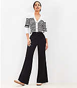 Pintucked Patch Pocket Flare Pants in Doubleface carousel Product Image 1