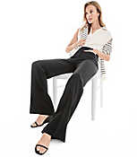 Pintucked Patch Pocket Flare Pants in Doubleface carousel Product Image 2