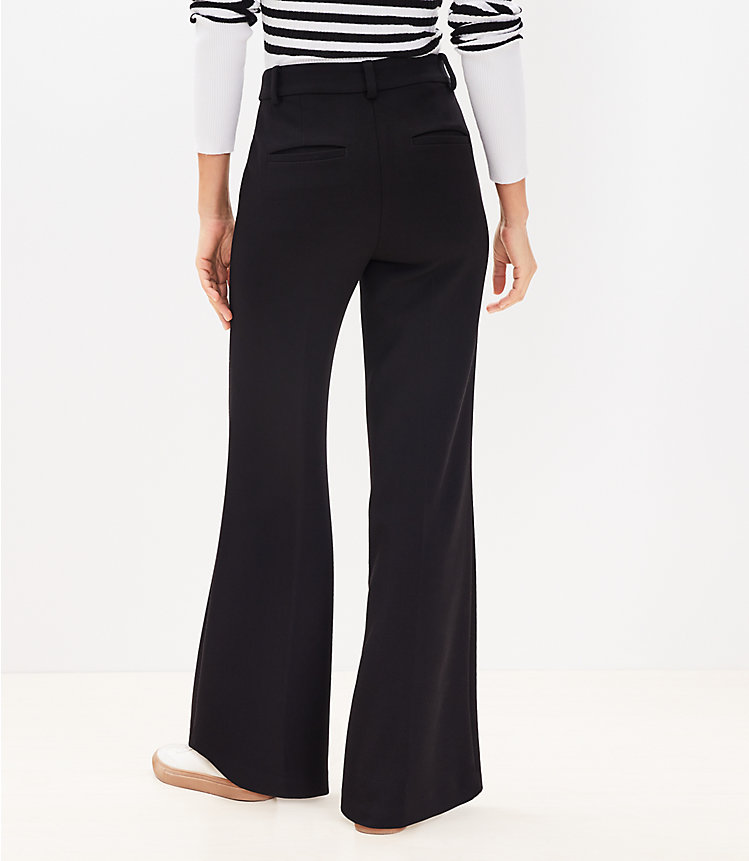 Pintucked Patch Pocket Flare Pants in Doubleface image number 3