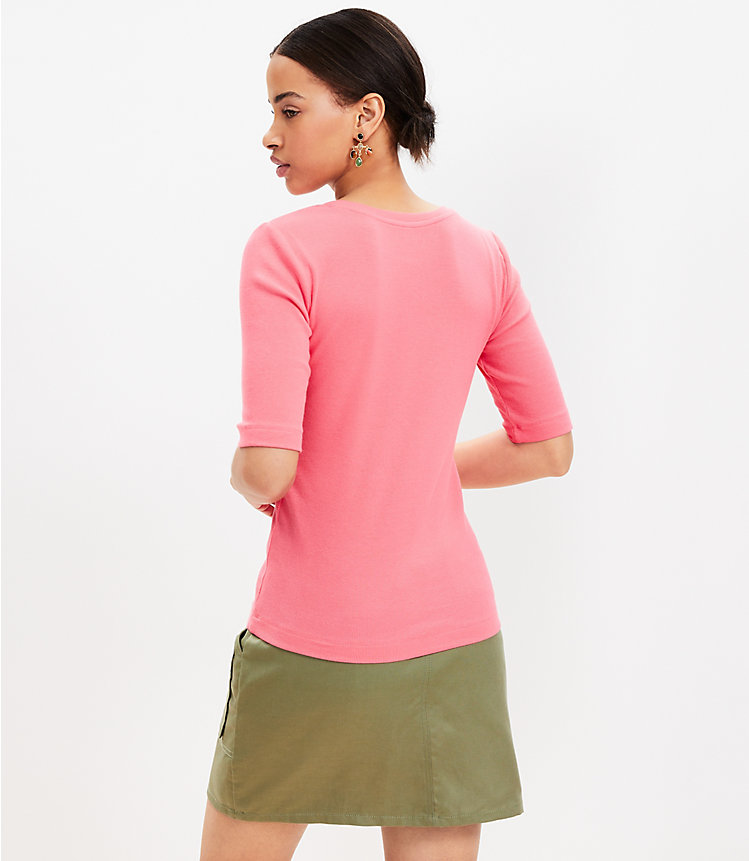 Perfect Ribbed Elbow Sleeve Tee image number 2