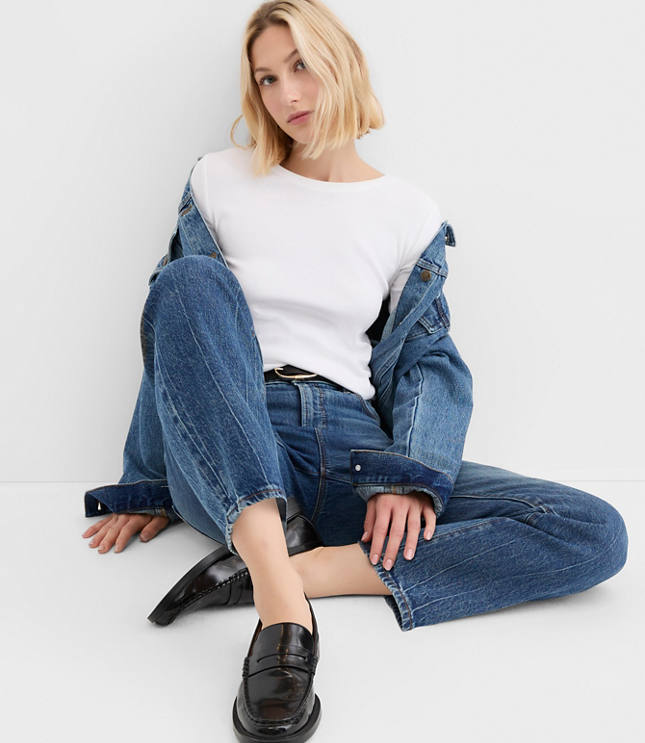 Perfect Ribbed Elbow Sleeve Tee