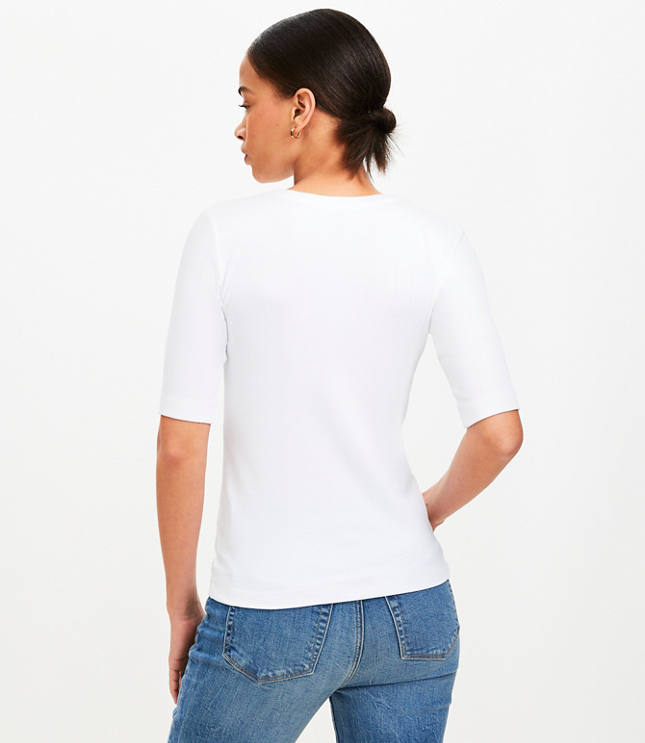 Perfect Ribbed Elbow Sleeve Tee