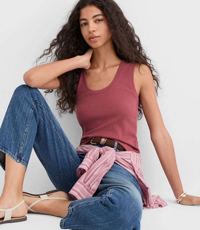 Perfect Ribbed Scoop Neck Tank Top carousel Product Image 1