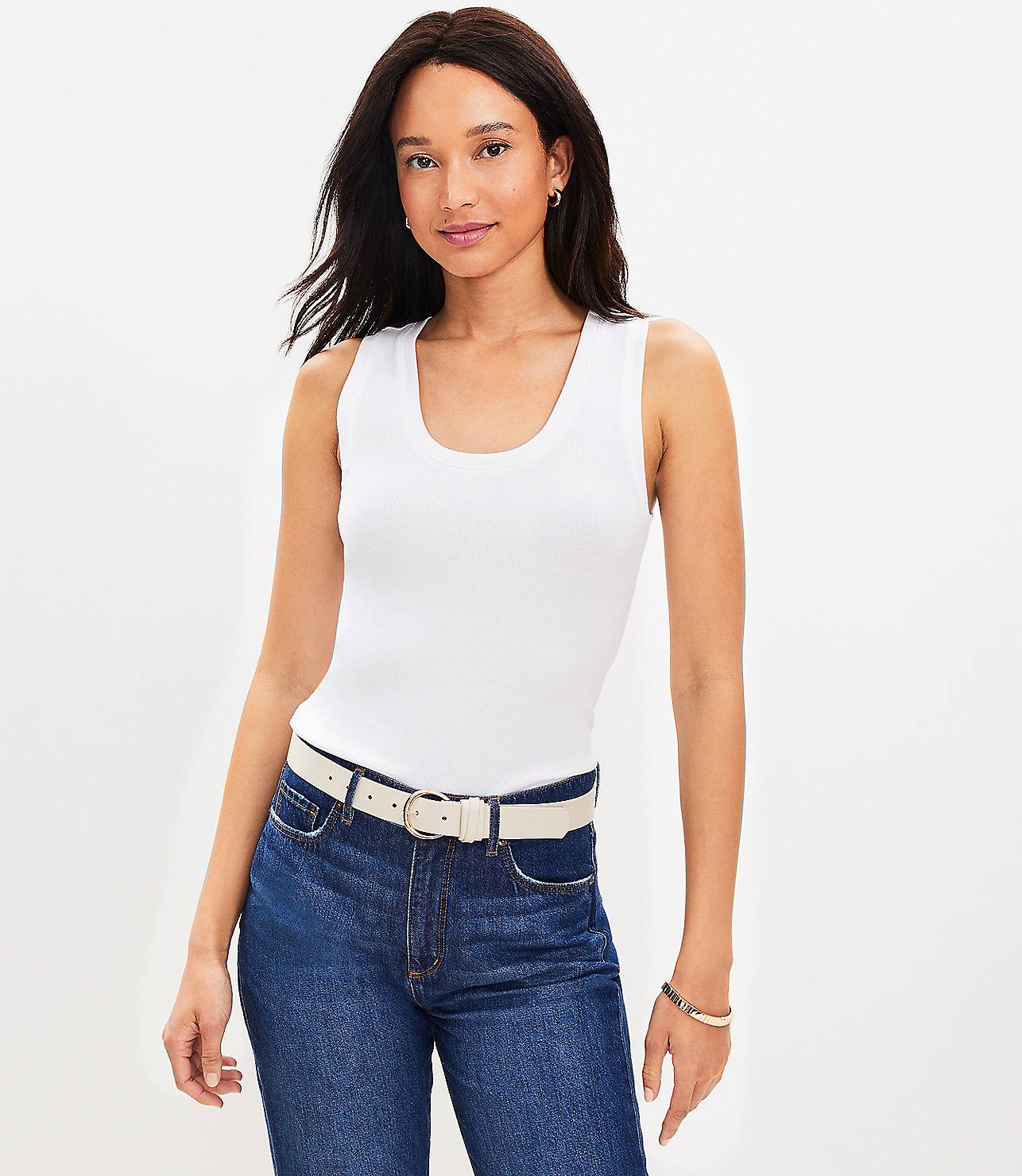 Perfect Ribbed Scoop Neck Tank Top