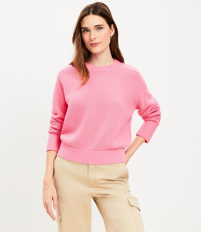 Petite Textured Saddle Sleeve Sweater