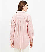 Petite Striped Cotton Blend Oversized Shirt carousel Product Image 3