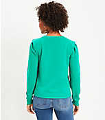 Petite Pleated Sleeve Sweatshirt carousel Product Image 3