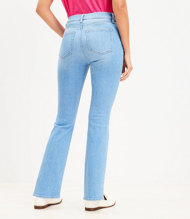 Petite Mid Rise Boot Jeans in Light Wash