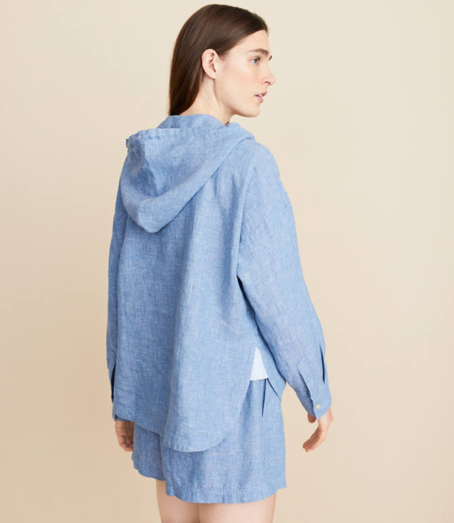 Lou & Grey Crosshatch Linen Tunic Hoodie