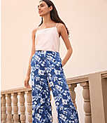 Pull On Wide Leg Pants in Corfu Weekend Linen Blend carousel Product Image 4