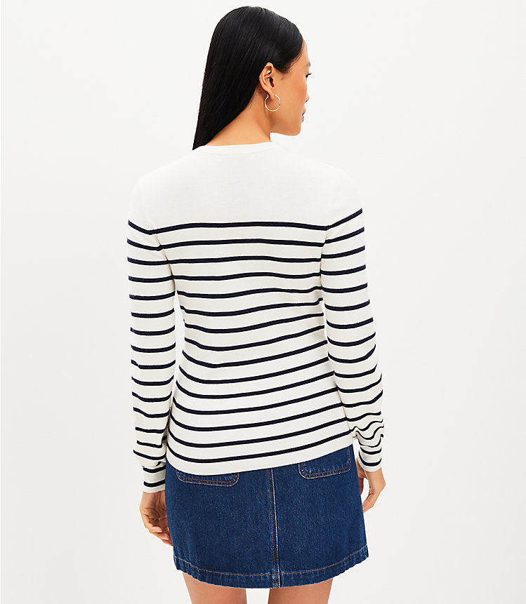 Petite Stripe Draped Sleeve Sweater image number 2