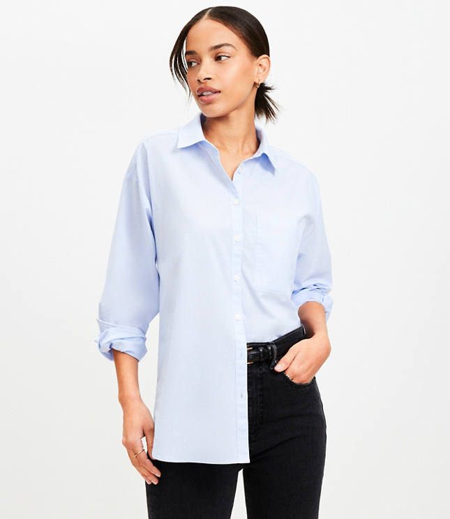 Petite End On End Oversized Shirt