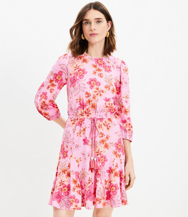 Lily Godet Puff Sleeve Mini Flare Dress