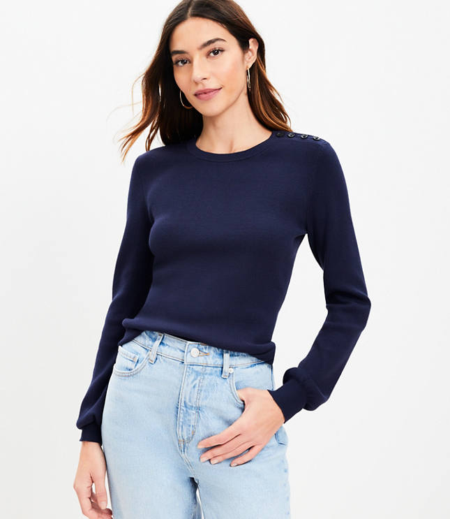 Petite Draped Sleeve Sweater