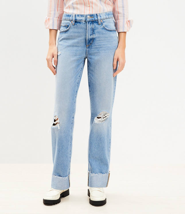 Petite Slouchy Boyfriend Jeans Light Wash