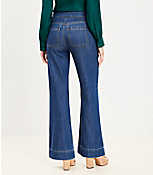 Petite Patch Pocket High Rise Wide Leg Jeans in Dark Wash carousel Product Image 3