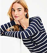 Petite Stripe Ribbed Henley Sweater carousel Product Image 2