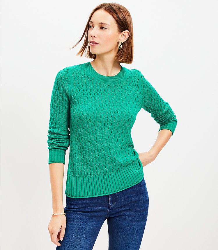 Petite Pointelle Sweater image number null