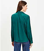 Petite Collared V-Neck Blouse carousel Product Image 3