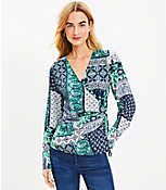 Petite Patchwork Wrap Blouse carousel Product Image 1