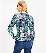 Petite Patchwork Wrap Blouse carousel Product Image 3