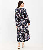 Petite Floral Shirred Flounce Midi Dress carousel Product Image 3