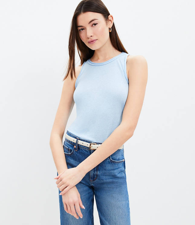 Rope Trim Racerback Tank Top