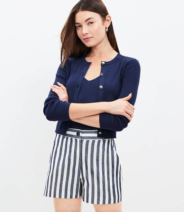 Petite Pleated Bermuda Shorts in Poplin