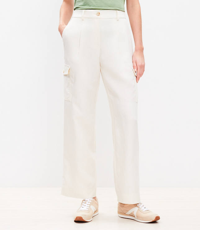 Petite Mariner Wide Leg Pants in Crepe