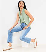 Petite Flap Coin Pocket High Rise Kick Crop Jeans in Luxe Medium Wash carousel Product Image 2