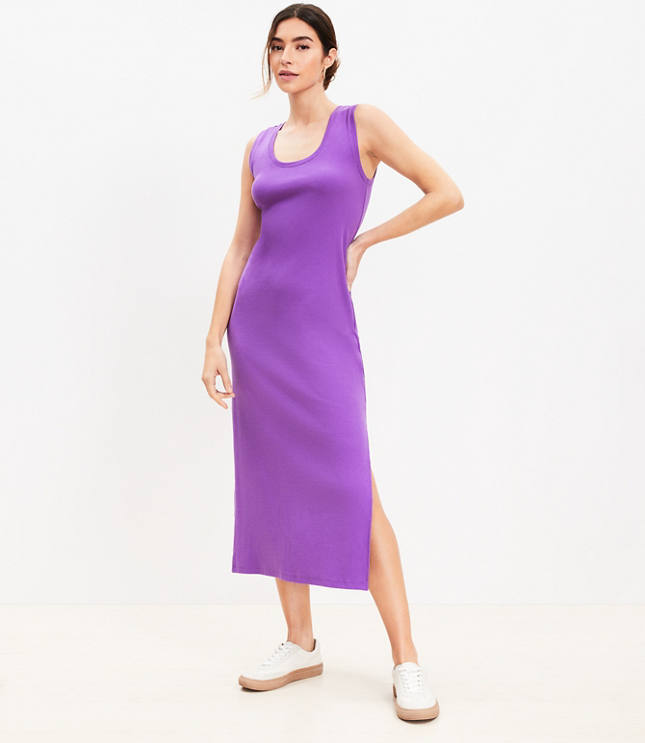 Perfect Ribbed Scoop Neck Tank Midi Dress