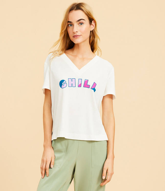 Lou & Grey Chill Soft Jersey V-Neck Tee