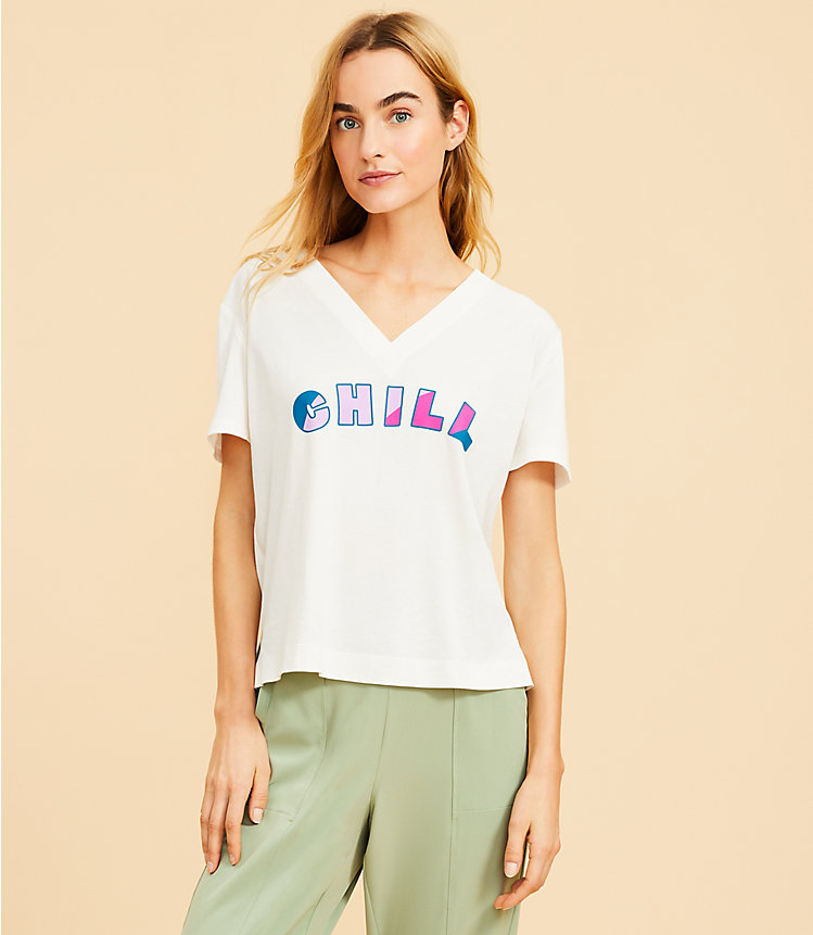 Lou & Grey Chill Soft Jersey V-Neck Tee image number 0