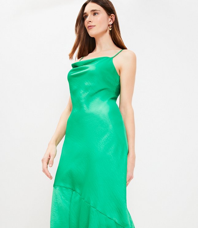 Emerald Green Silk Dress With Full Circle Skirt, Emerald Green Flare Dress,  Flowing Midi Dress, Emerald Green Silk Slip Dress, Wrap Dress -  Canada