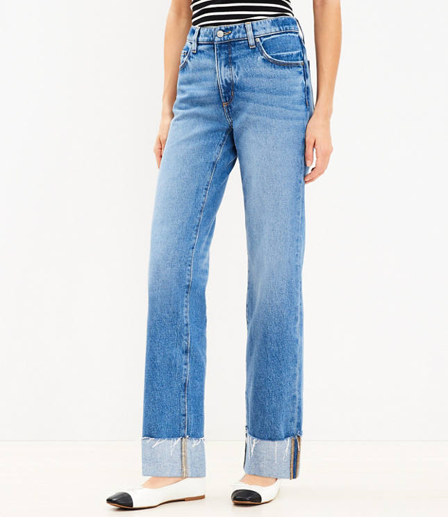 Petite Slouchy Boyfriend Jeans Classic Mid Wash