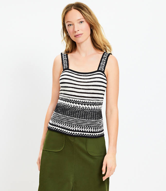 Striped Shoulder Snap Top