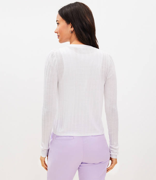 Women's Black Long Sleeves V-Neck Regular Ribbed Cardigan