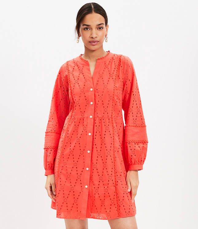 Petite Poplin Swing Shirtdress