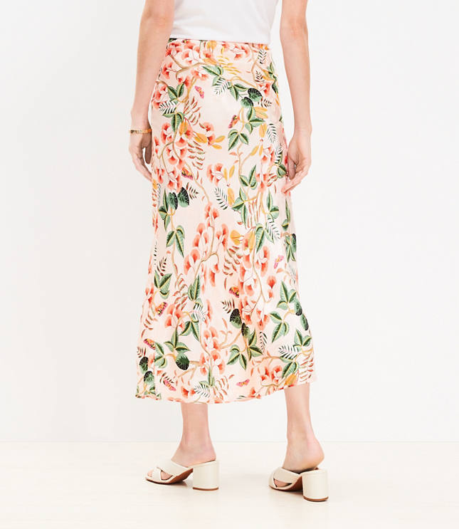 Petite Leafed Bias Midi Skirt