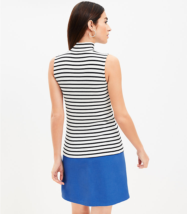Striped Perfect Ribbed Mock Neck Tank Top image number 3