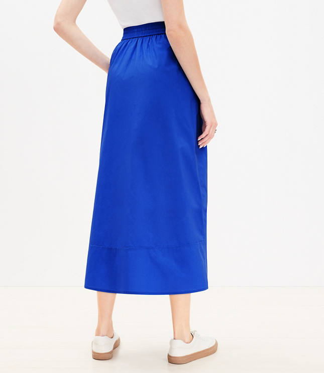 Petite Poplin Midi Skirt