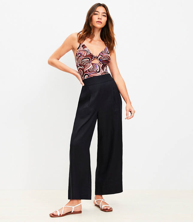 LOFT Beach Wide Leg Linen Pants