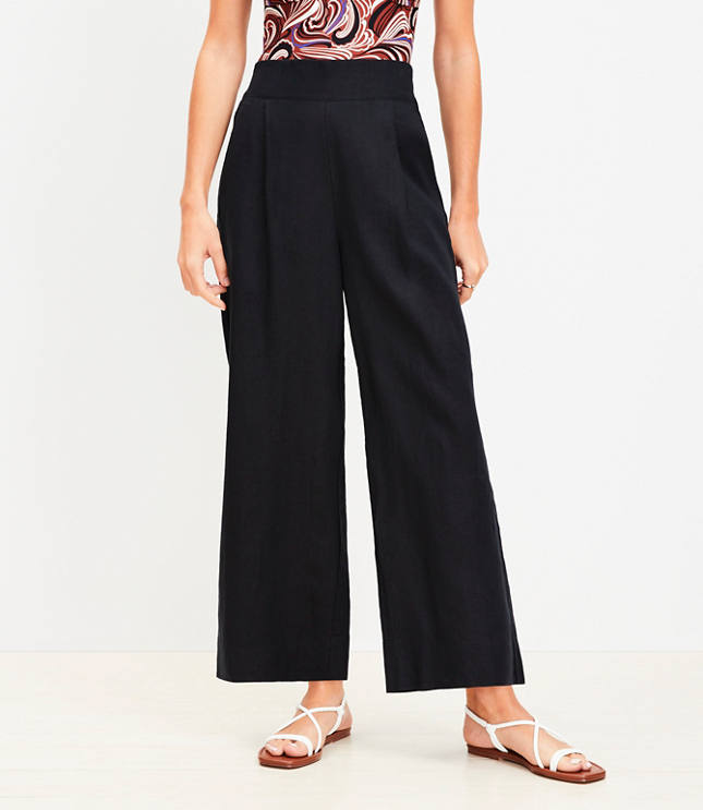 LOFT Beach Linen Wide Leg Pants