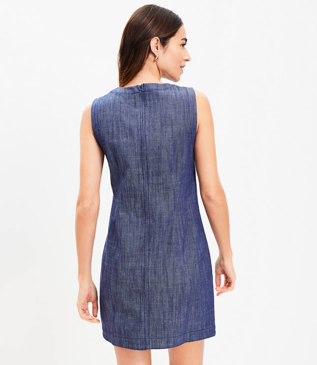 Denim Pocket Shift Dress