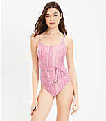 LOFT Beach Belted One Piece Swimsuit carousel Product Image 1